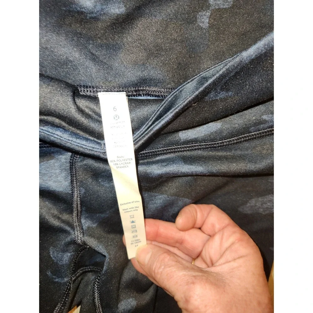 Lululemon wunder‎ train Athletica 6 Navy Black Camo High Rise Leggings Tights